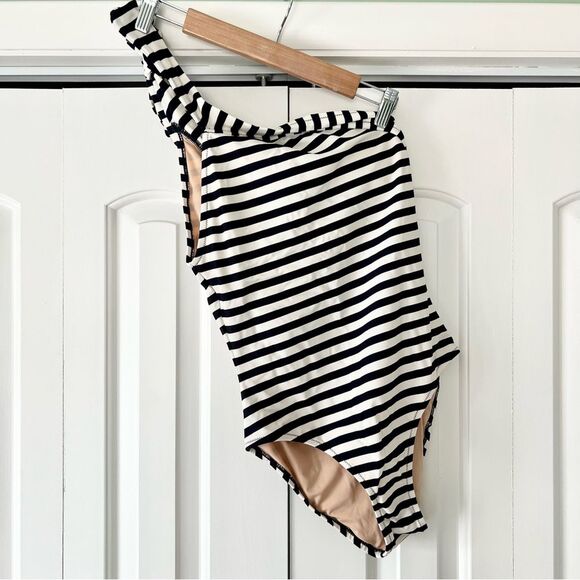 NWT J. Crew One Shoulder One Piece Swimsuit in Classic Stripe - Picture 5 of 8